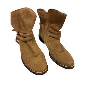 UGG Kelby Chestnut Suede Shearling Boots Women’s 8 Cozy Winter Western Minimal